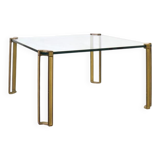 Hollywood Regency Brass and Glass Coffee Table by Peter Ghyczy, 1970s.
