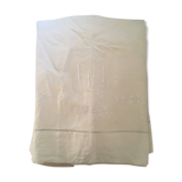 Old linen sheet monogrammed A M