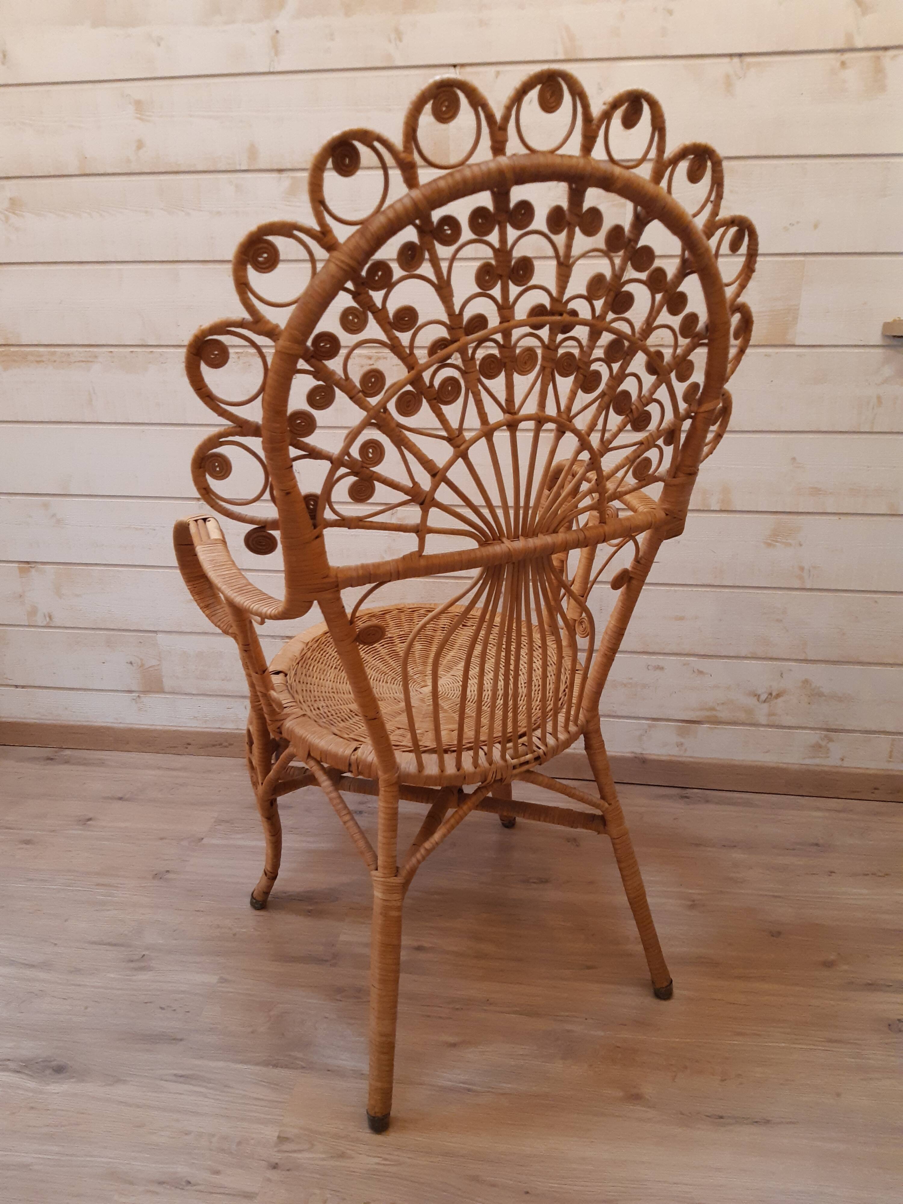 Peacock chair in rattan from the 60s