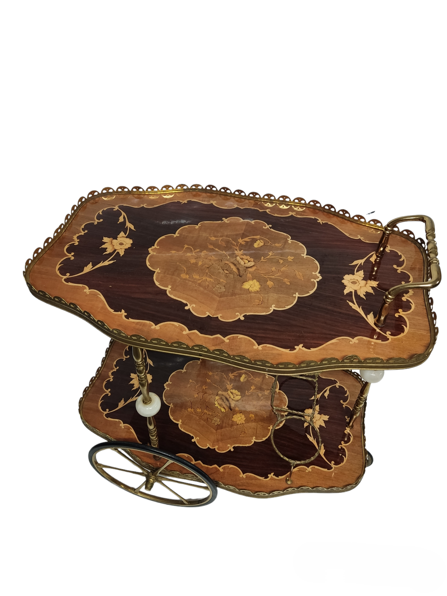 Marquetry service trolley