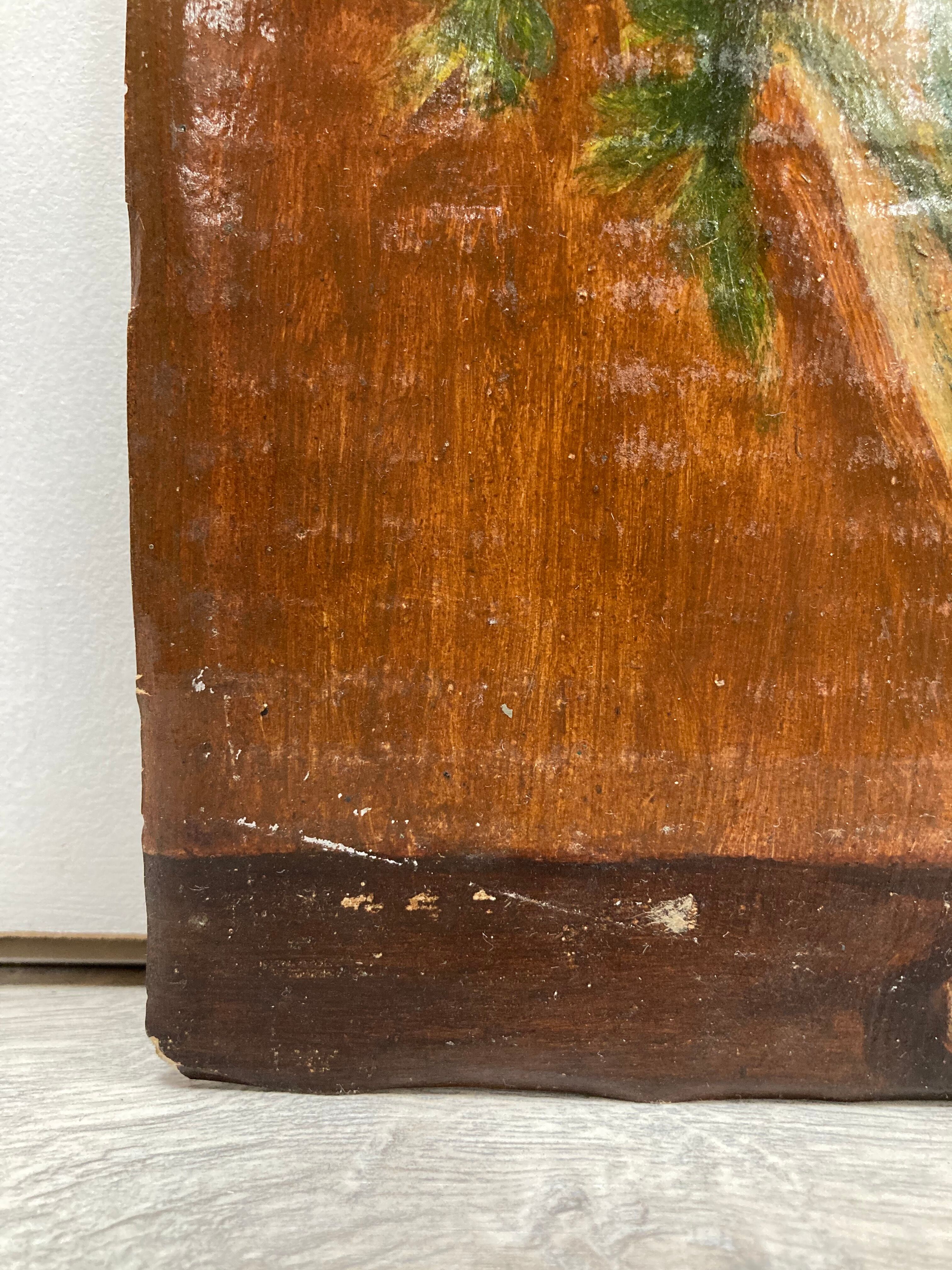 Oil on vintage panel