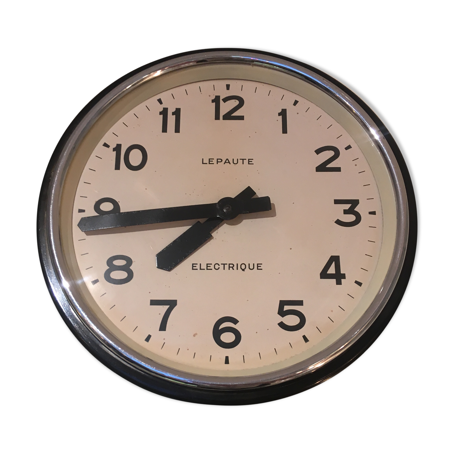 Clock clock lepaute industrial 36 cm runs factory station sncf workshop