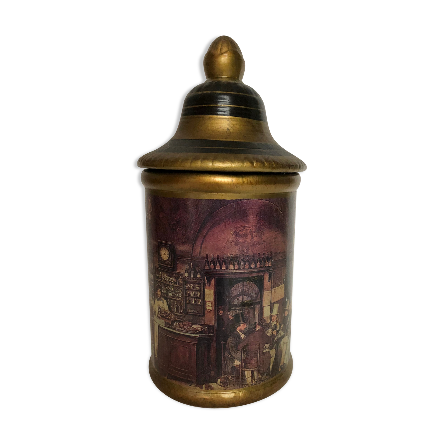 Old ceramic covered pot