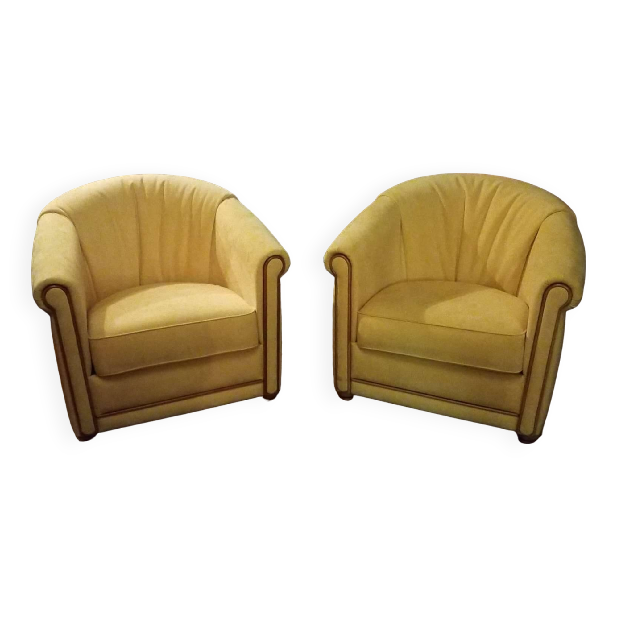 Pair of yellow armchairs