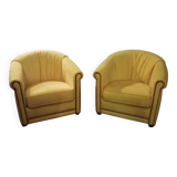 Paire de fauteuils jaune