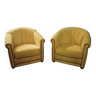 Pair of yellow armchairs