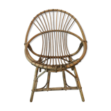 Fauteuil rotin vintage