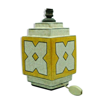 Art deco cracked faience lamp