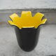 Saint-Clément black and yellow "petals" vase by b. létalle - 1950 vintage