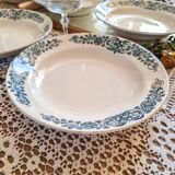 6 soup plates, iron earth, Longchamp, mid-20th century