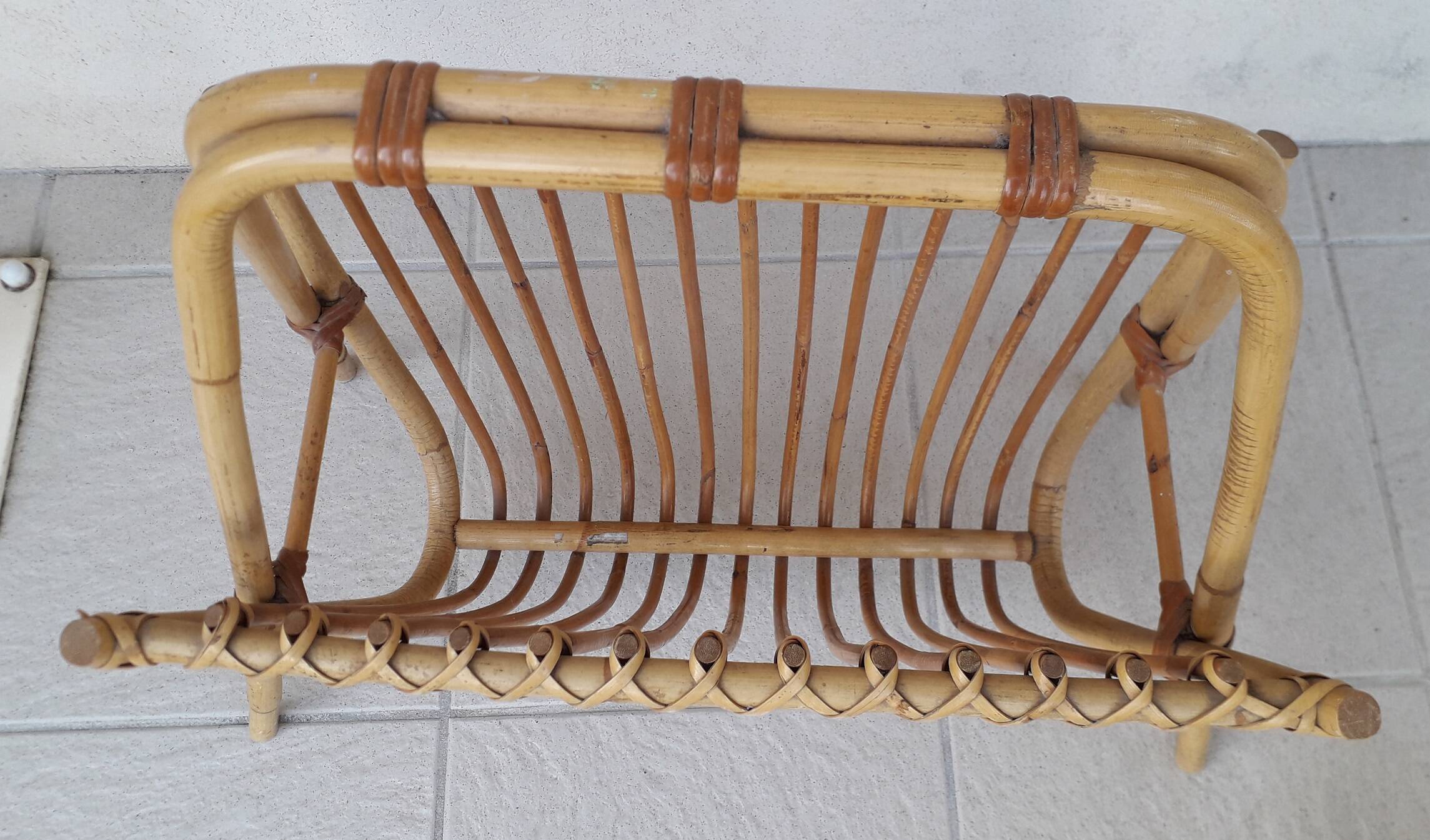 Rattan magazine rack