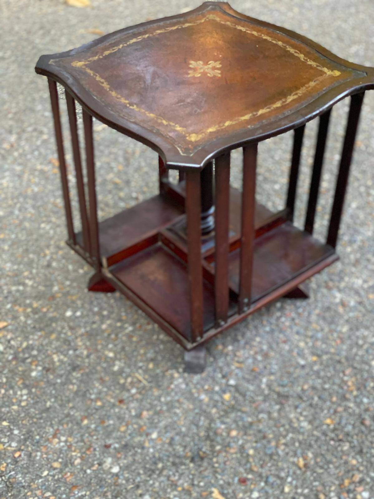18th century rotating table bookcase on foot