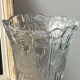 Vase en verre moulée italien