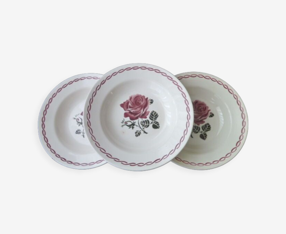 Set de 3 assiettes creuses Badonviller modèle Germaine