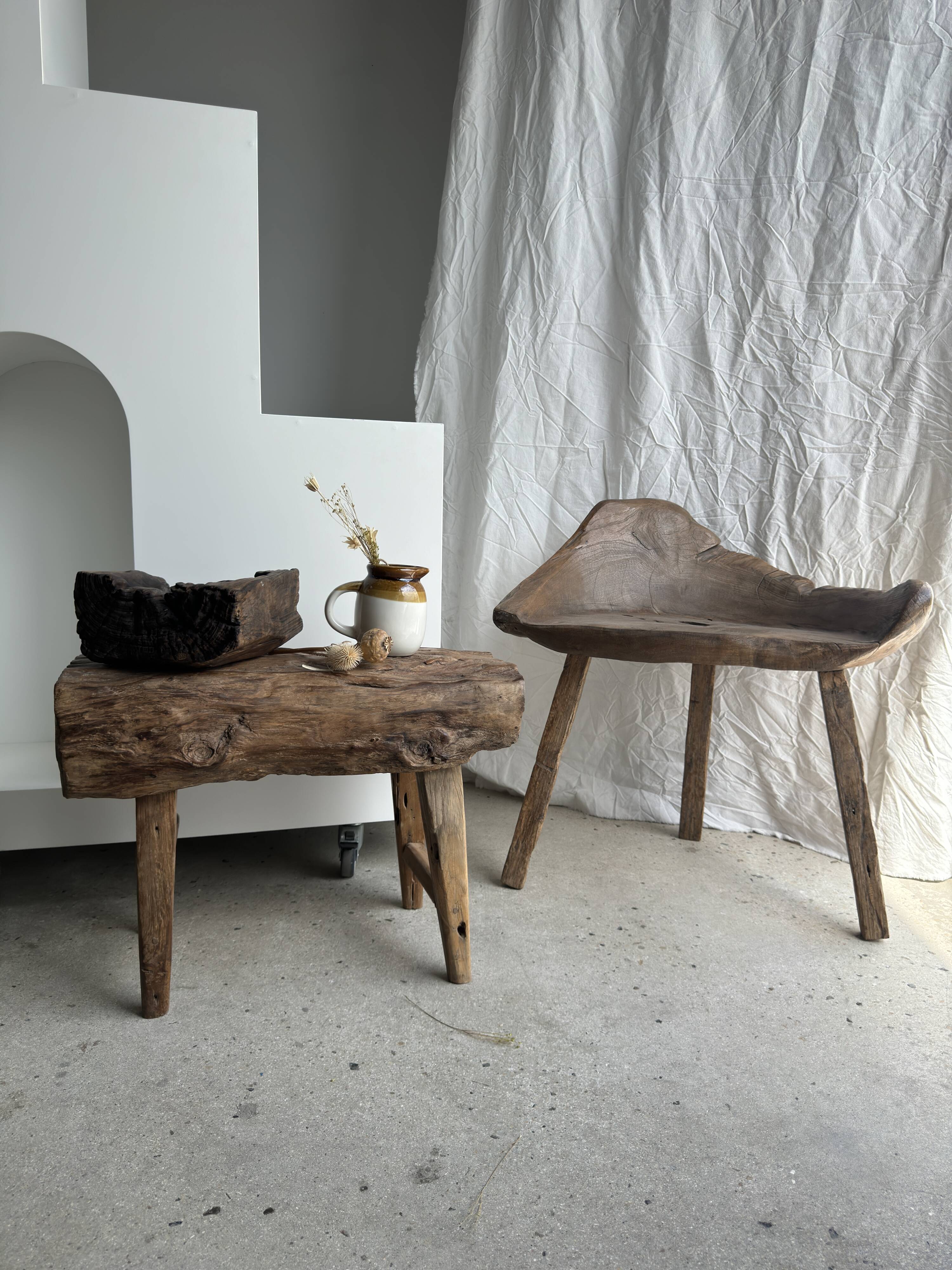 Small two-tone white and brown pitcher Made in China