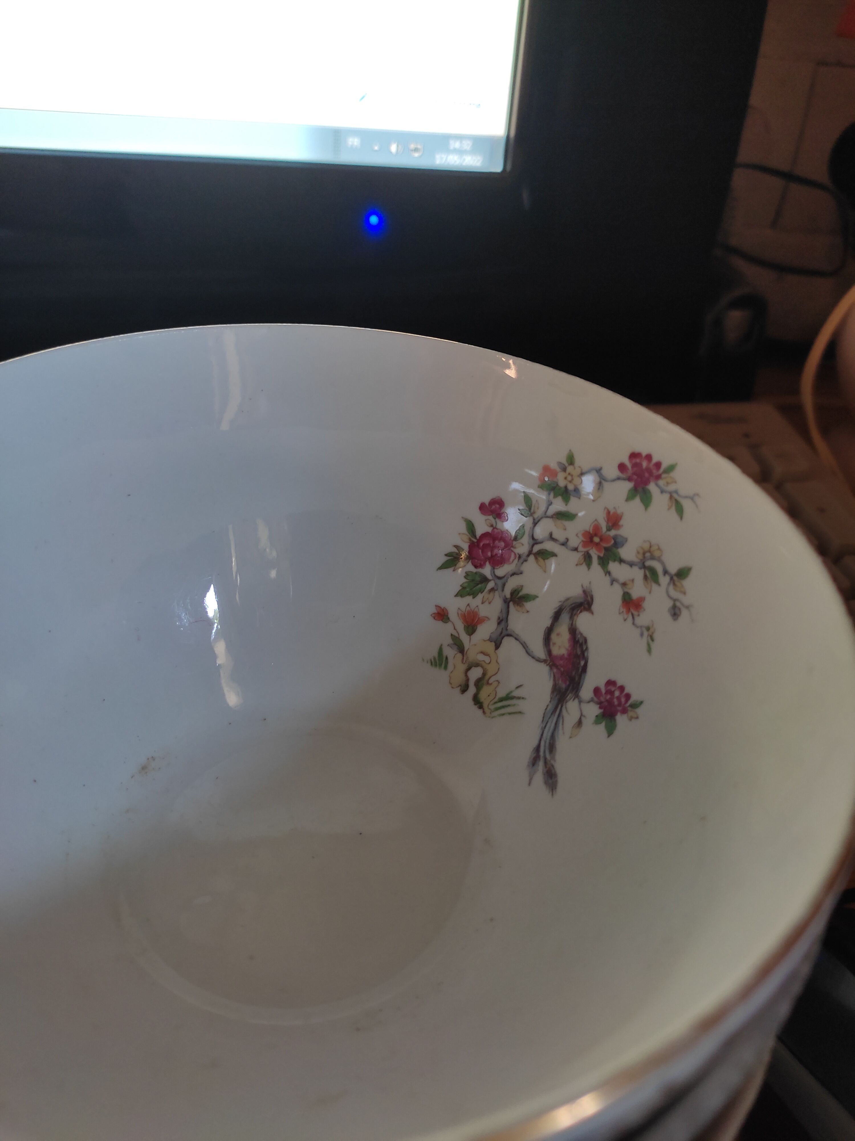 5 mismatched old bowls