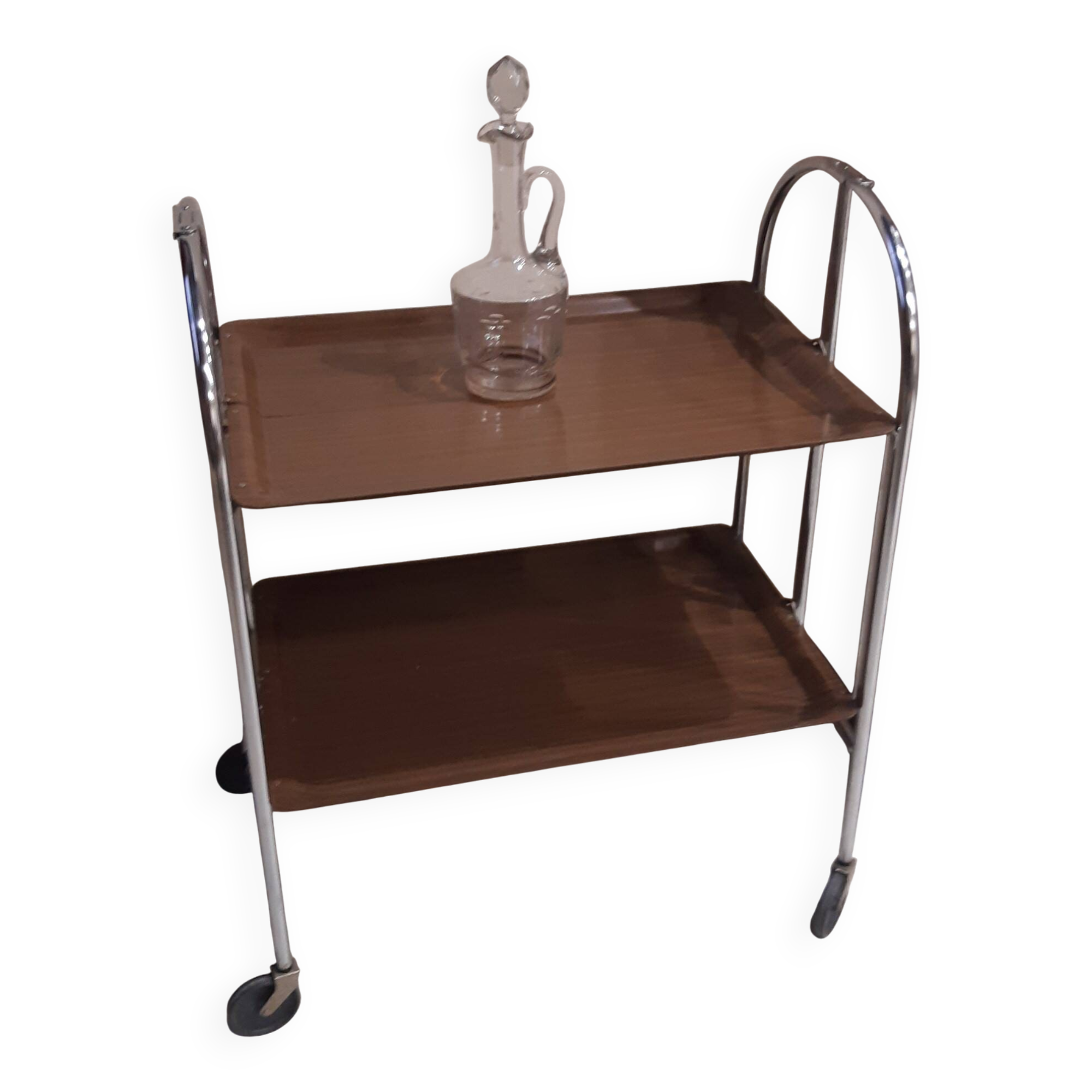 Folding serving table in formica