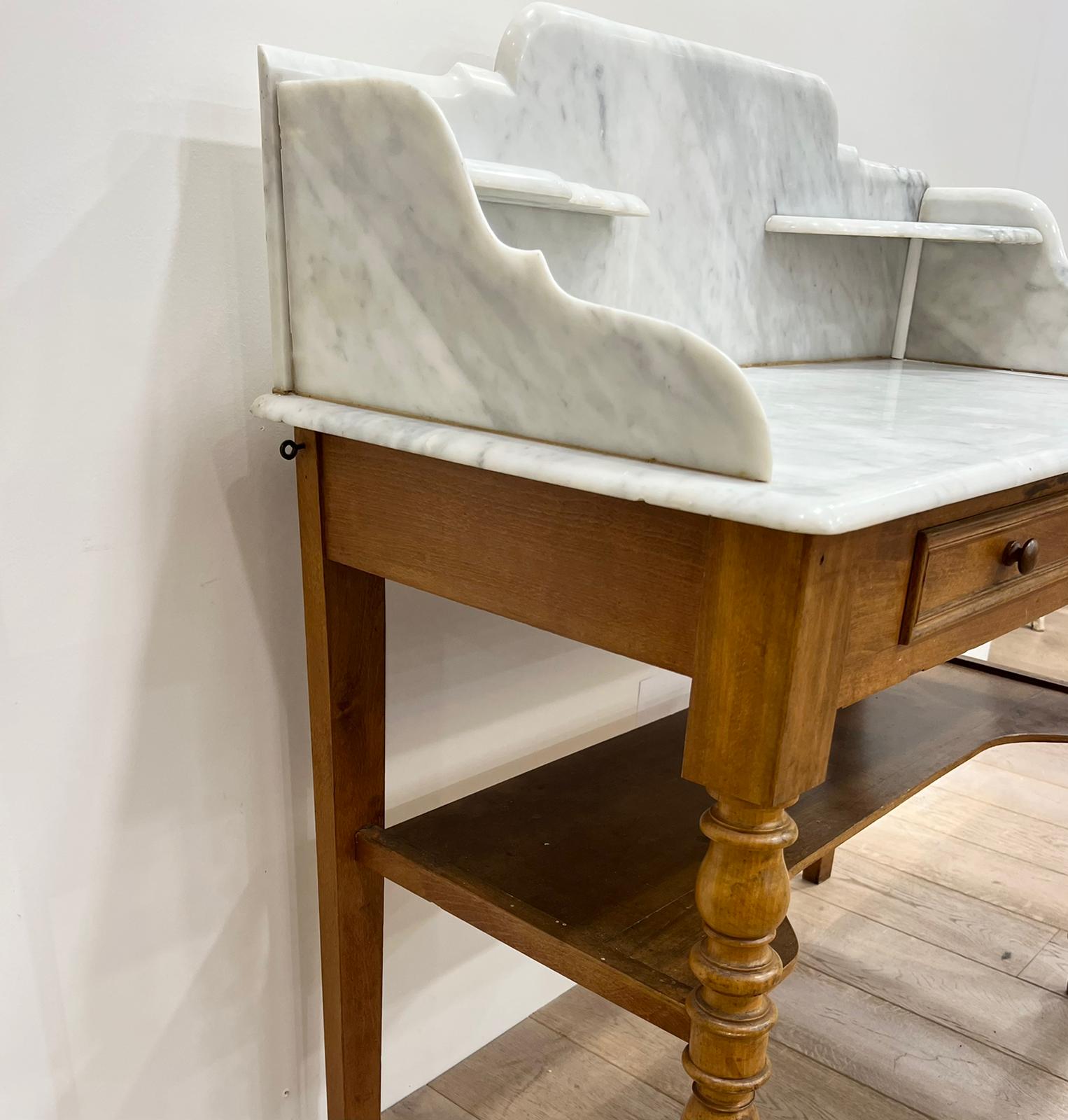 Dressing table - Louis Philippe dressing table marble and wood
