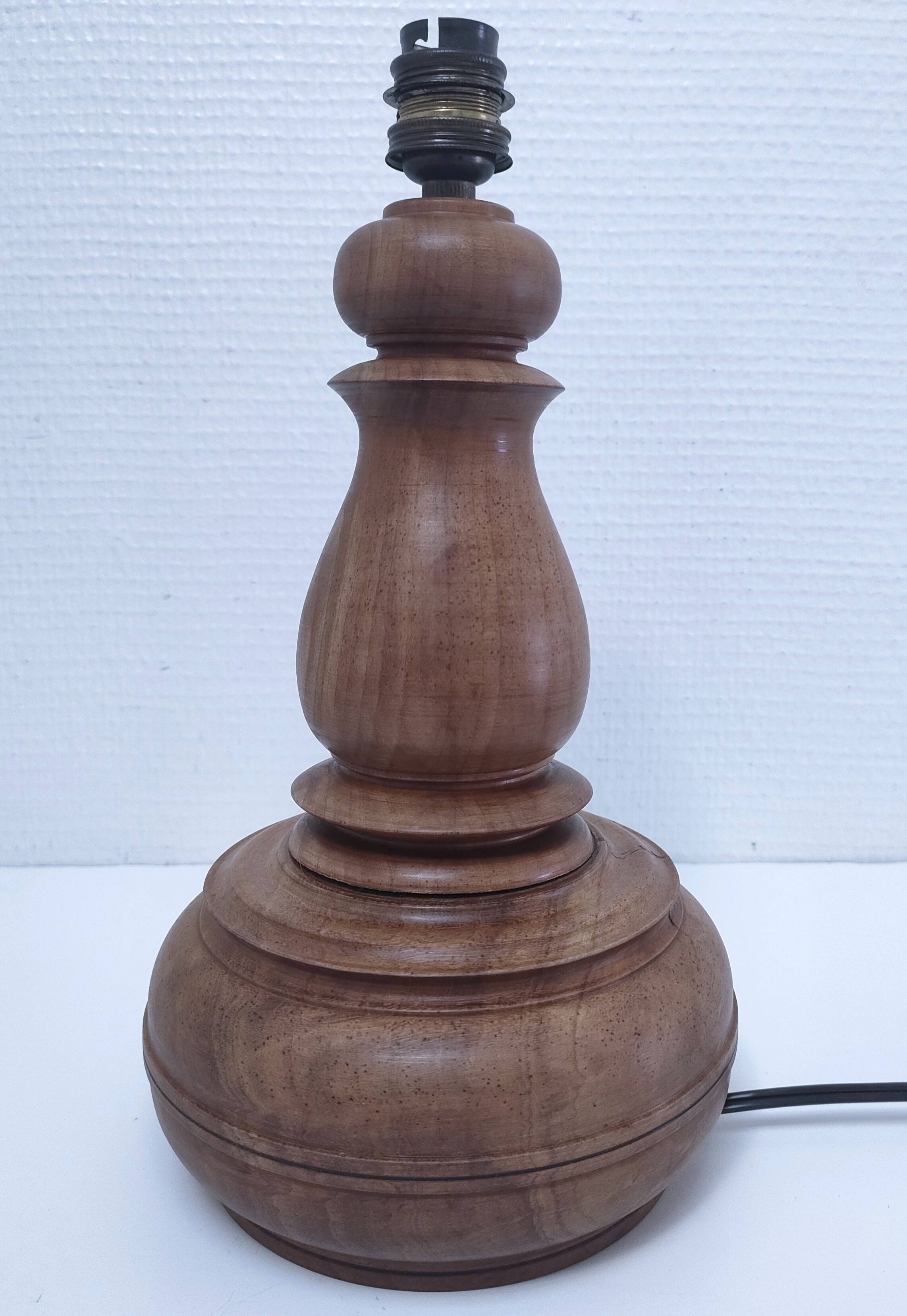 Vintage turned solid wood lamp base