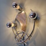 Vintage chrome metal wall light, 70s
