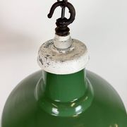 Industrial British Green Enamel Factory Pendant Lamp, 1960s