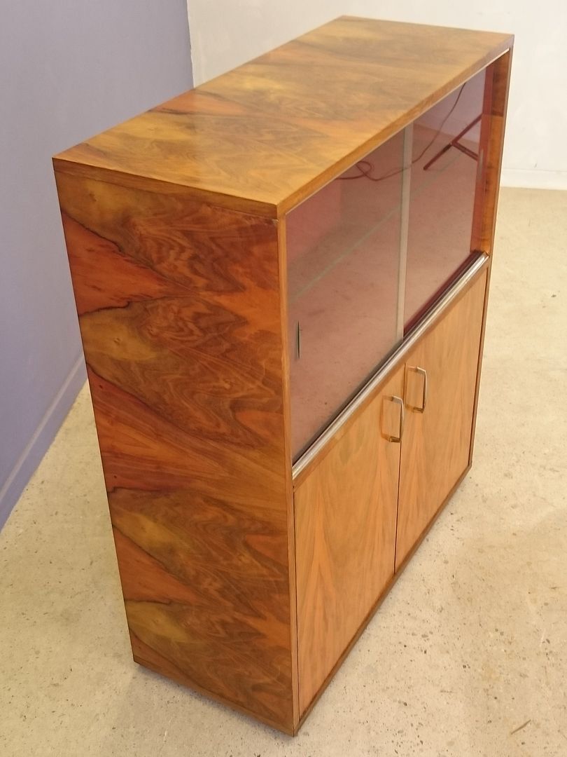 Showcase in blond walnut