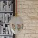 Vintage glass pendant light, floral motifs 1960s, Daisy pendant light