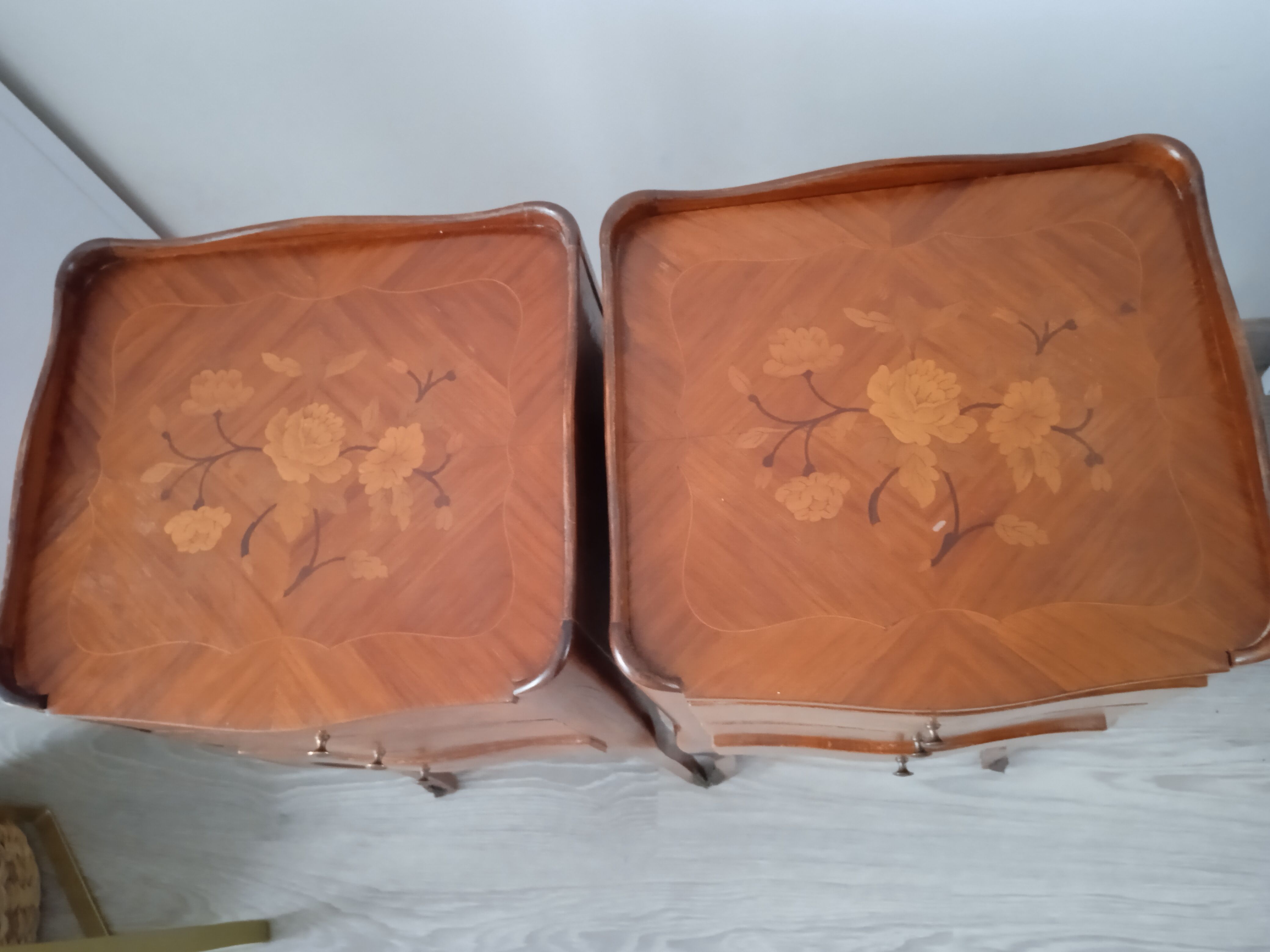 Pair of old bedside tables