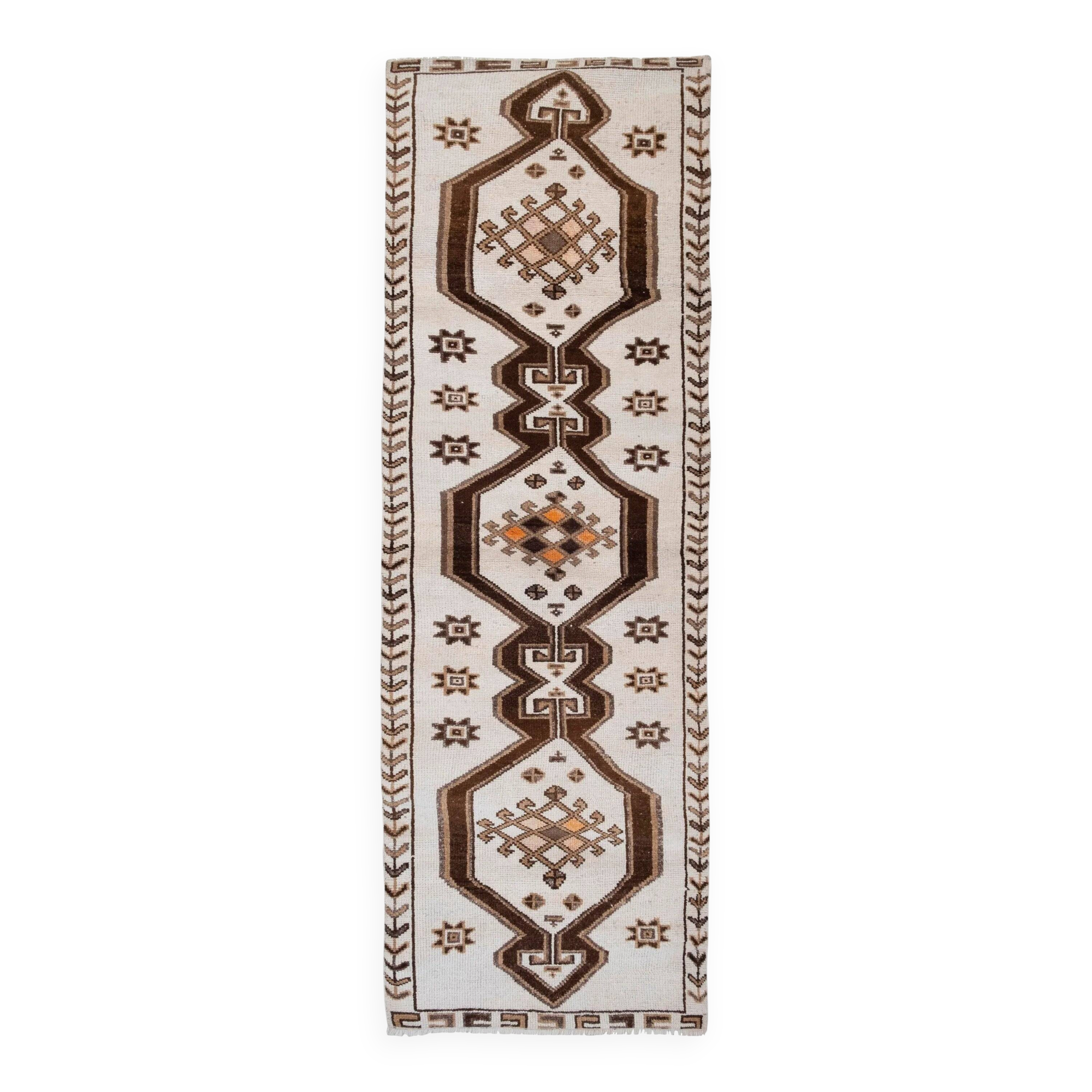 Vintage Turkish hallway rug 117x368 cm