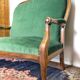 Banquette en velours vert