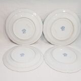 Lot n°6 of 4 flat plates in Earthenware of St Amand and Hamage model Regency, iron earth.