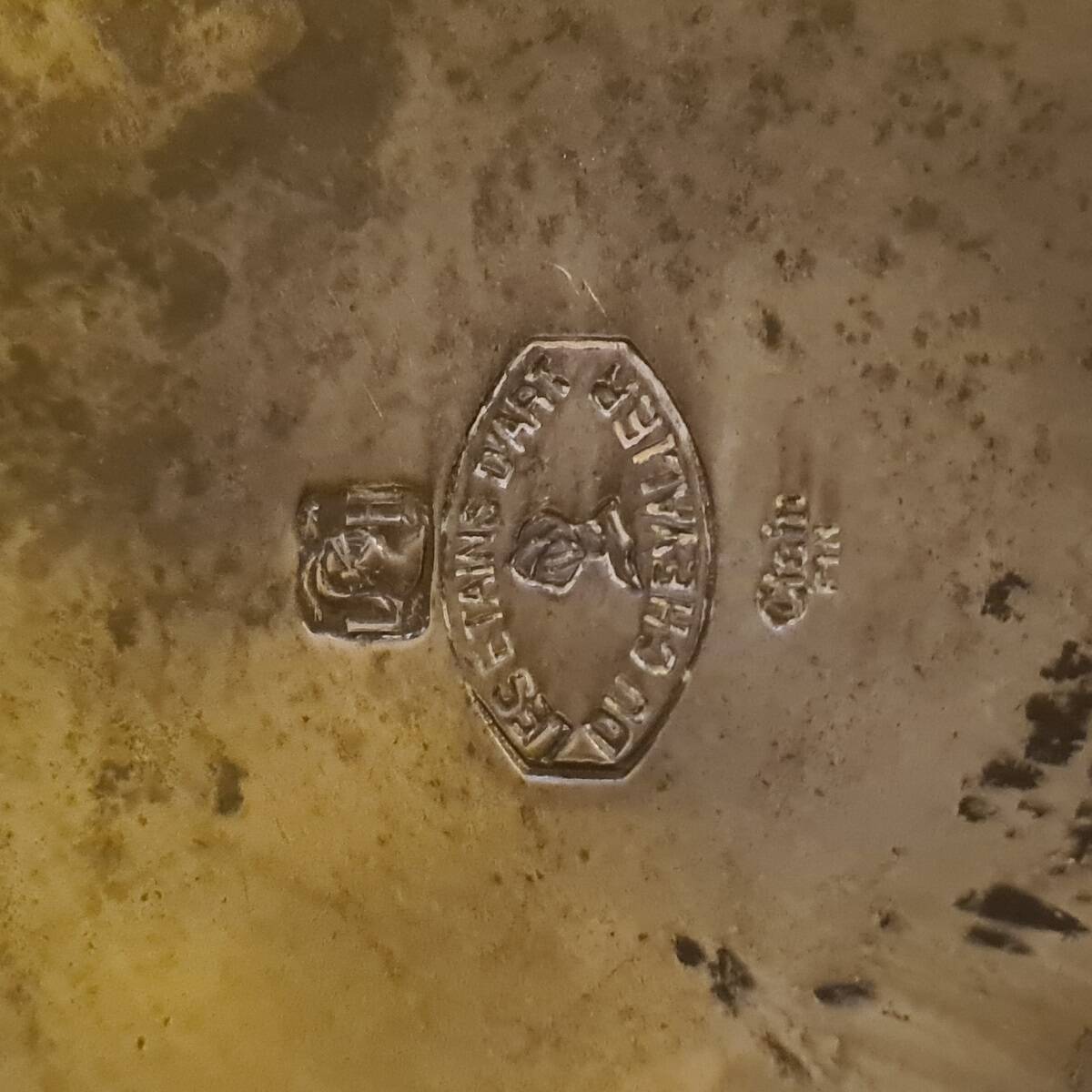 French Art Deco Pewter Vase By Lucien Houzeaux, 1920s