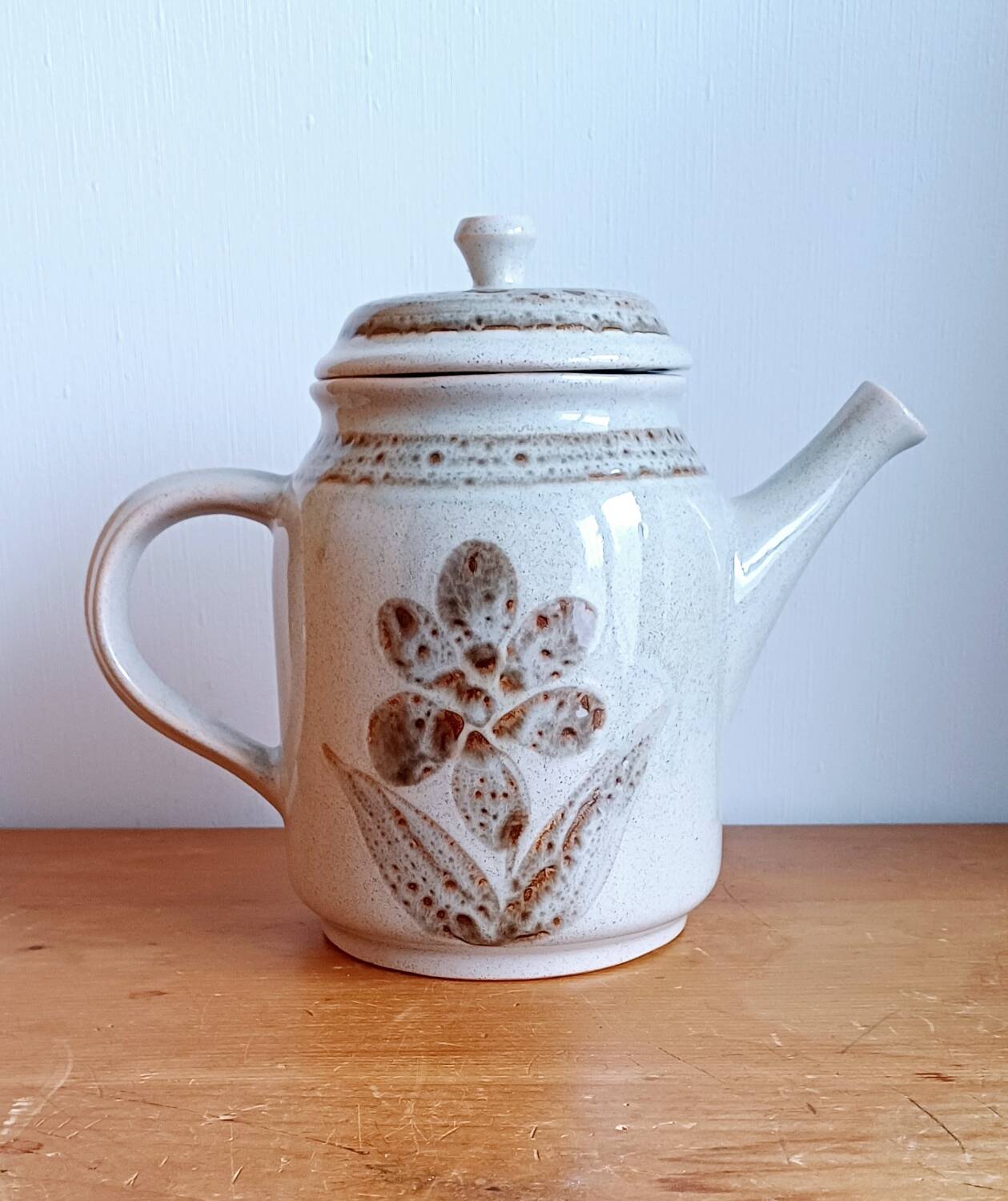 Antique coffee pot in handcrafted stoneware