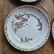 Ironstone dessert plates, poppies