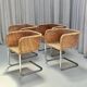 Set of 4 cantilever wicker chairs, attributed to Harvey Probber, USA, 1970s.