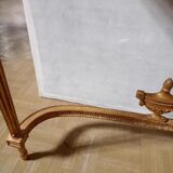 Console in gilded wood and marble style Louis XVl