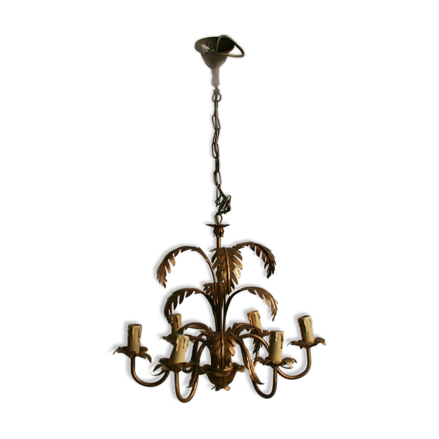 Chandelier leaves gold metal fins