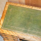 Antique desk by James Winter & Sons London in satin wood and leather.