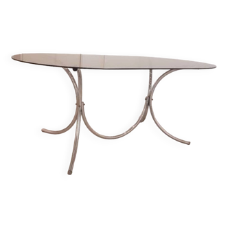 70s glass and chrome table