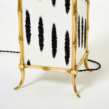 Pair of brass lantern lamps and fabrics from Maison Baguès 1960