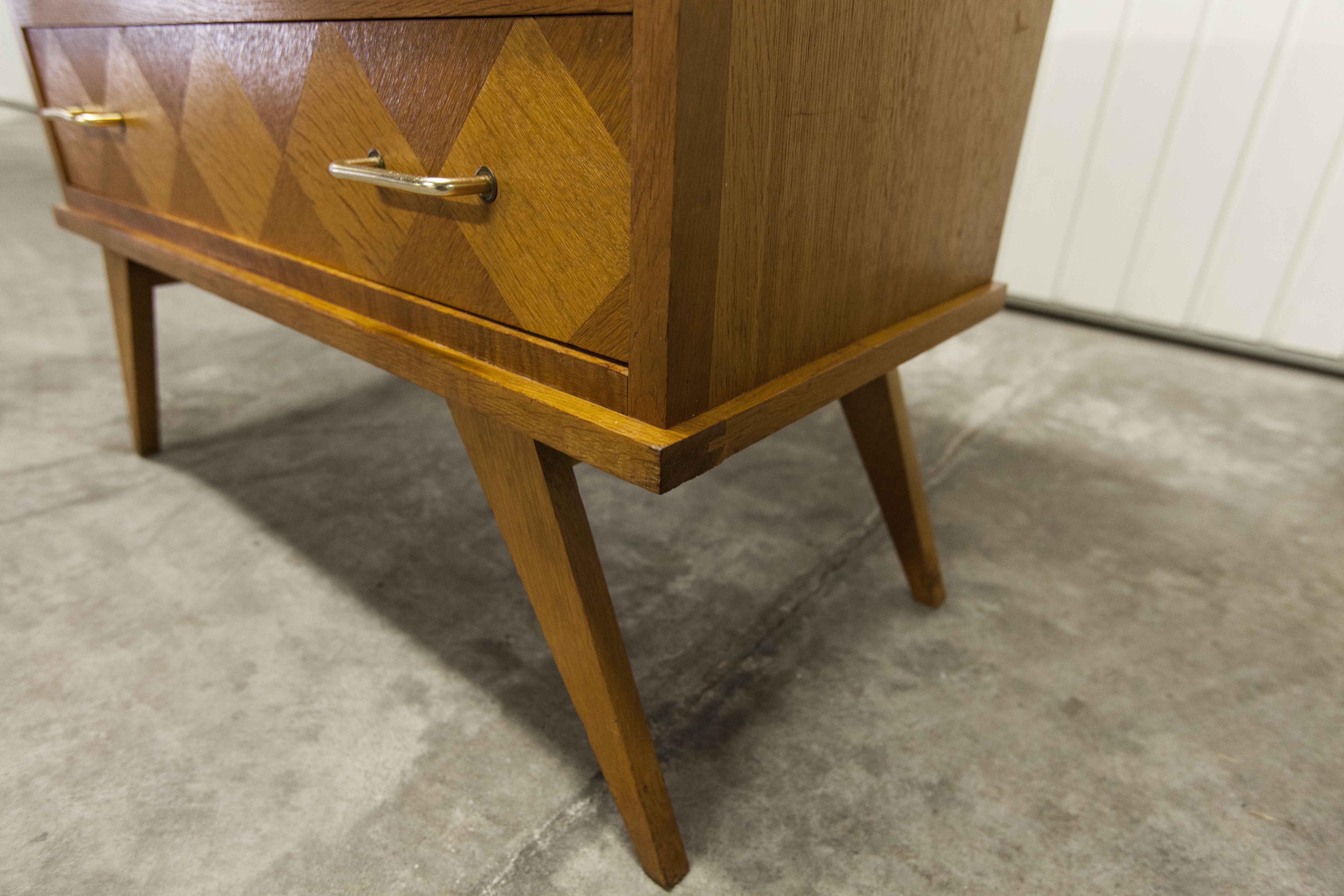 Commode scandinave 3 tiroirs années 60 pieds compas