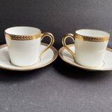 4 Moka Cups and their saucer – Limoges Porcelain