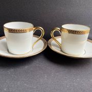 4 Moka Cups and their saucer – Limoges Porcelain