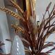 Chandelier ear of wheat years 60/70 6 branches gold metal 103 cm