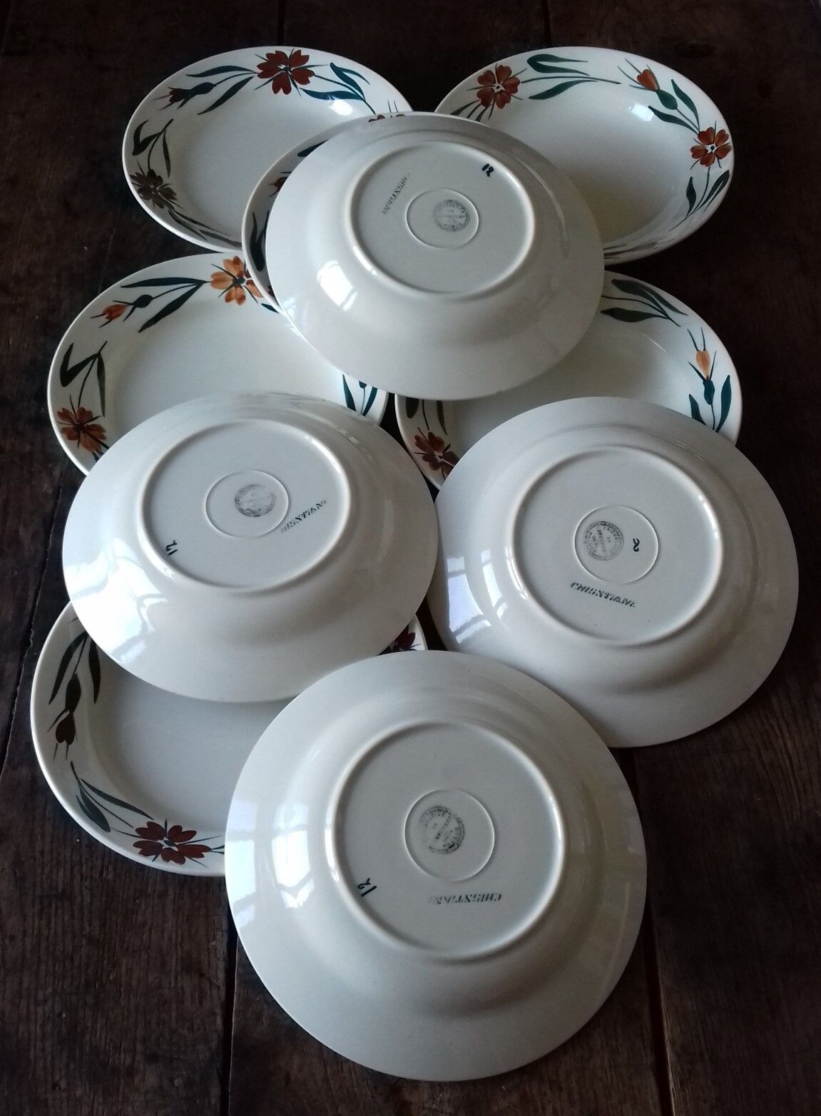 Lot 10 deep plates Longchamp Christiane