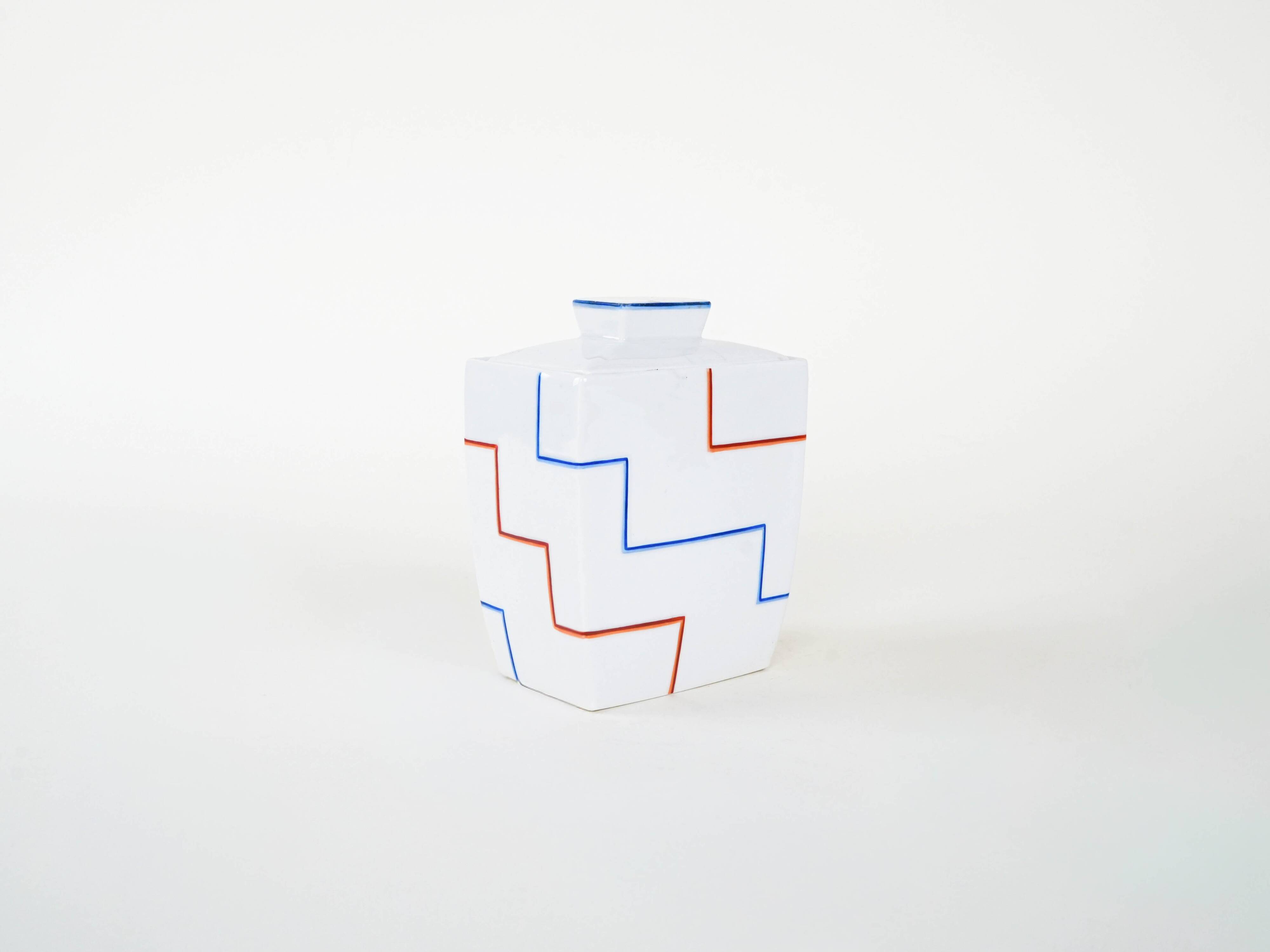 Vase en céramique, design moderniste, années 1970, fabriqué en Italie