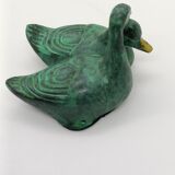 Deux canards verts et dorés en laiton