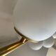 Italian mid century floor lamp brass & opal glass 1950