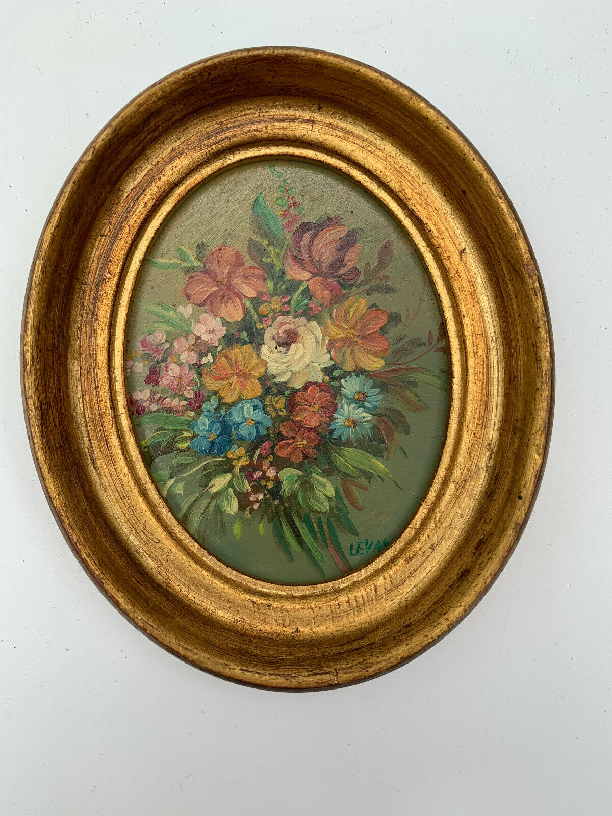 Lot miniature paintings floral decoration 1920