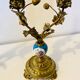 19th century candle holders in gilded bronze and porcelain